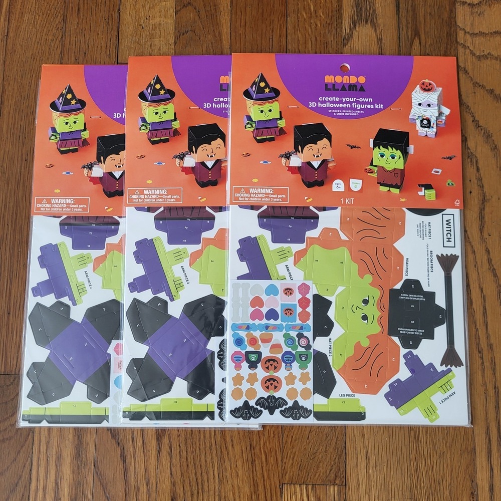 3 Mondo Llama Create-Your-Own 3D Halloween Figures‎ Kit Crafts Kids
